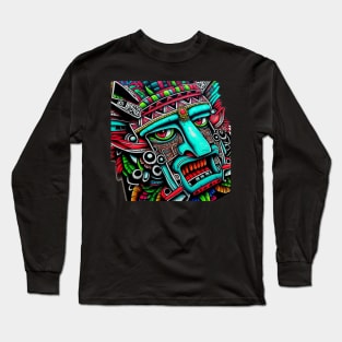 Aztec Tribal Warrior Long Sleeve T-Shirt